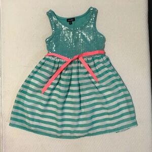 Bright Sequin Striped Summer Sun Dress